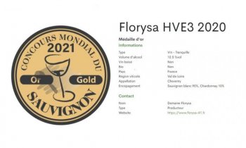 Medaille d'Or -  Florysa HVE3 2020